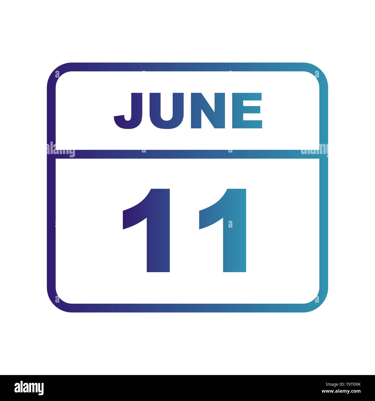 Giugno undicesimo data su un singolo giorno calendario Foto Stock