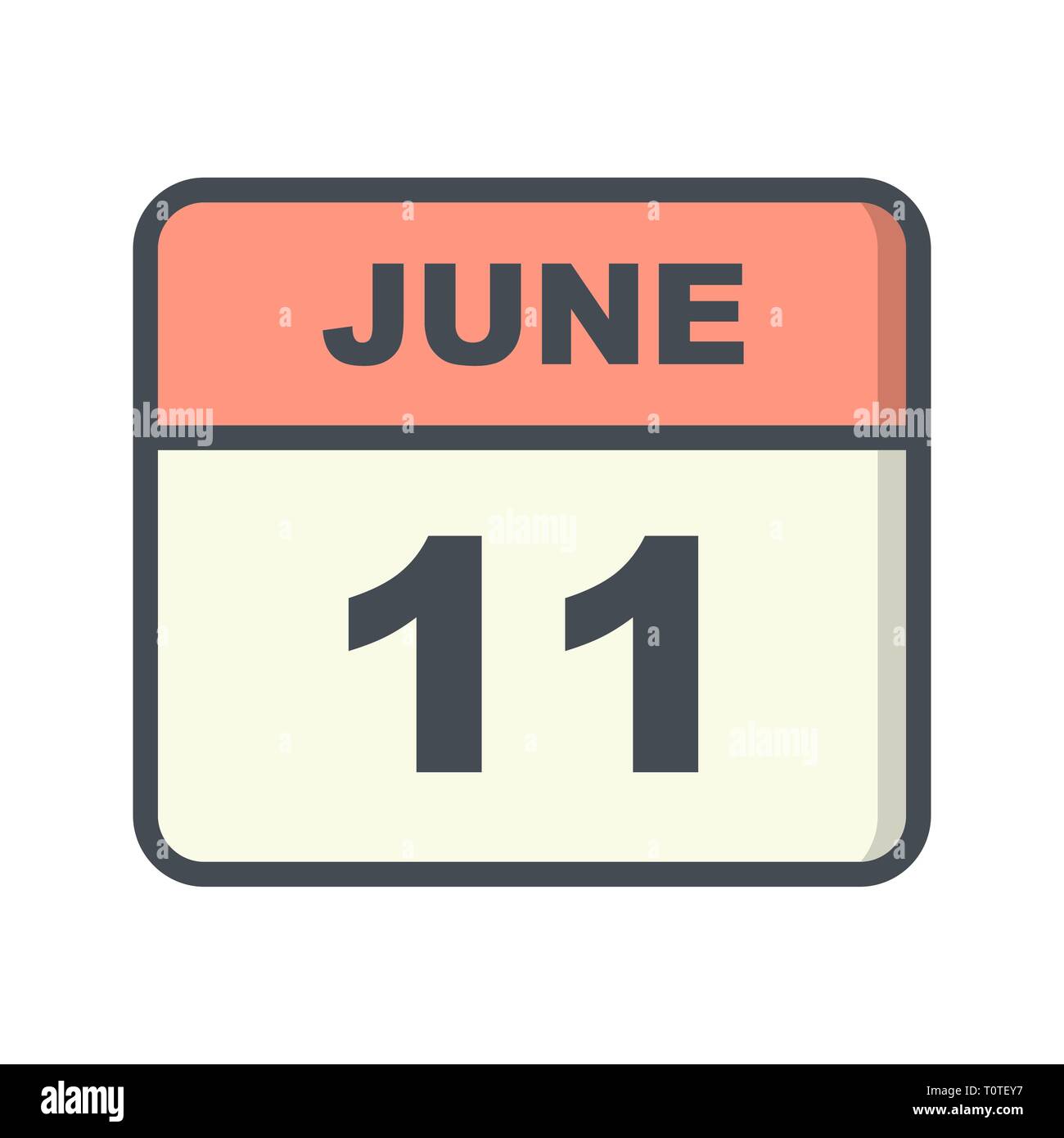 Giugno undicesimo data su un singolo giorno calendario Foto Stock