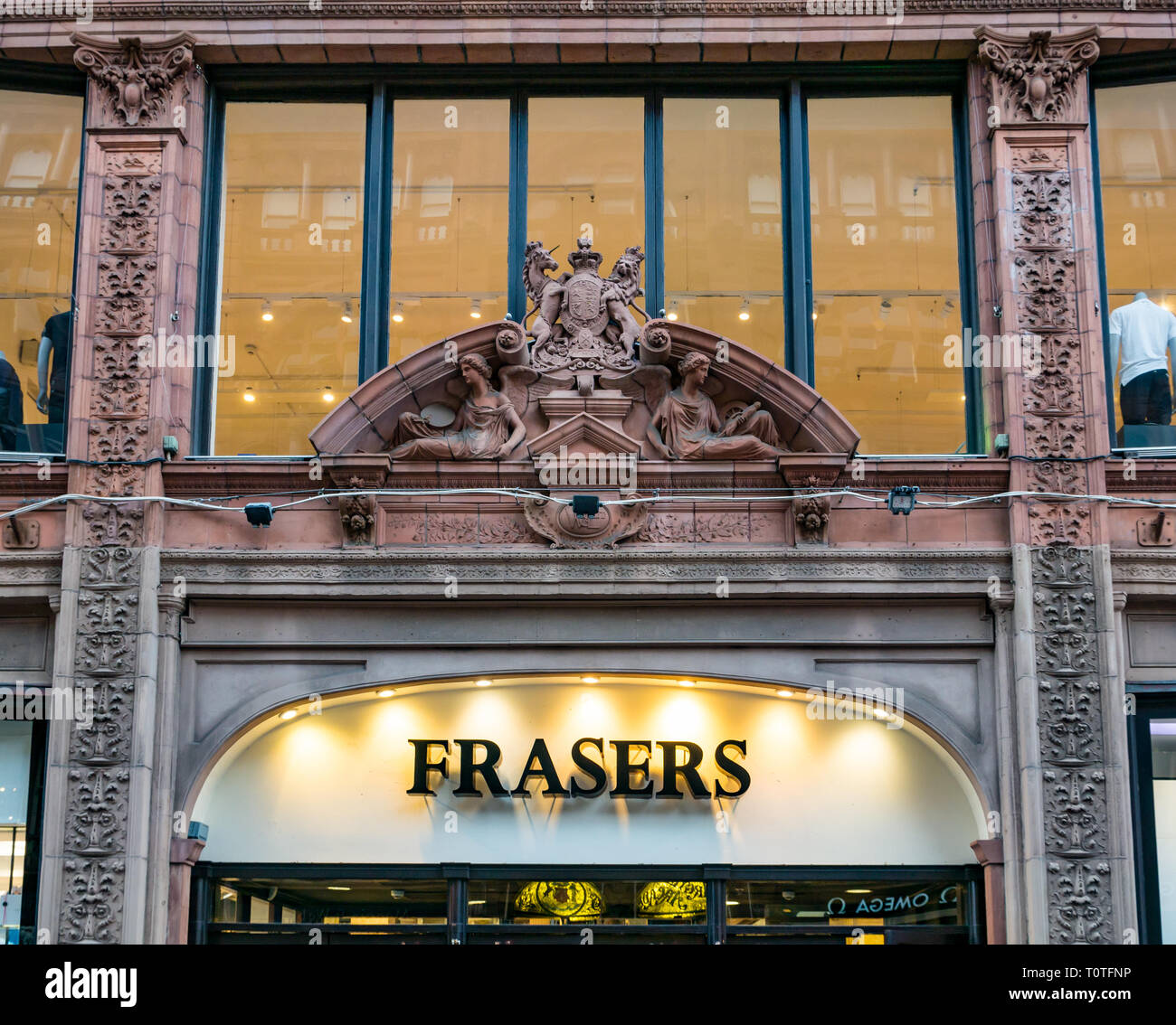 Facciata di Fraser Department Store, Buchanan Street, Glasgow, Scotland, Regno Unito Foto Stock