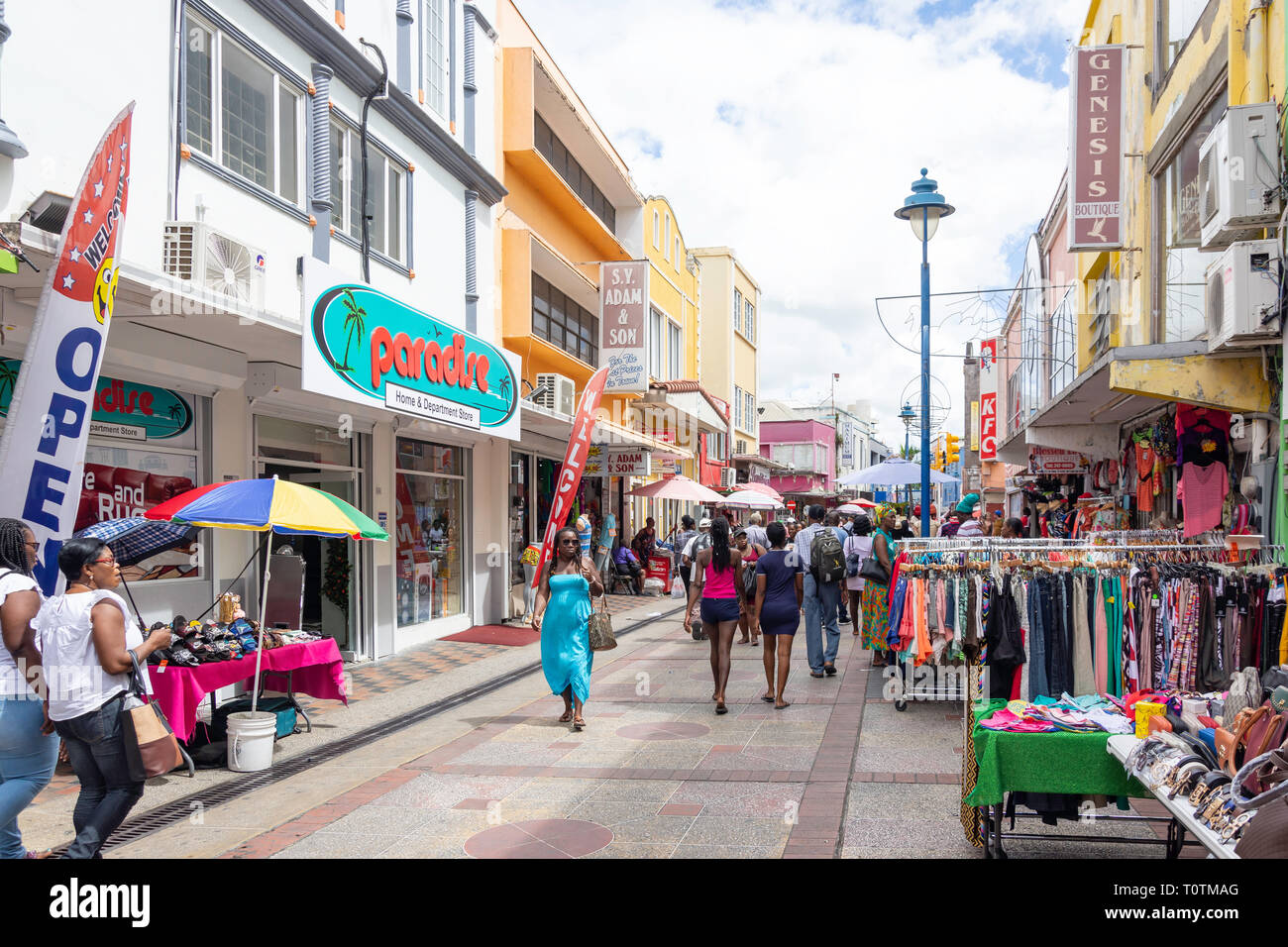 Street Market, Swan Street, Bridgetown, St Michael parrocchia, Barbados, Piccole Antille, dei Caraibi Foto Stock