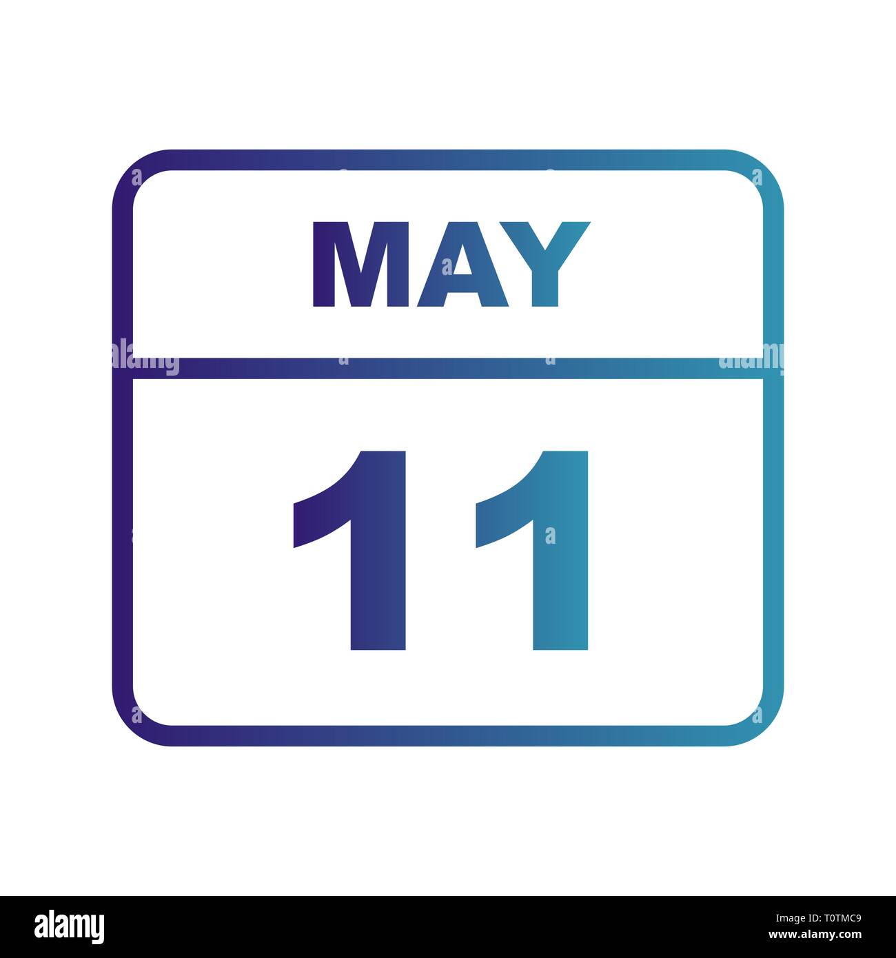 Il 11 maggio Data in un unico giorno calendario Foto Stock