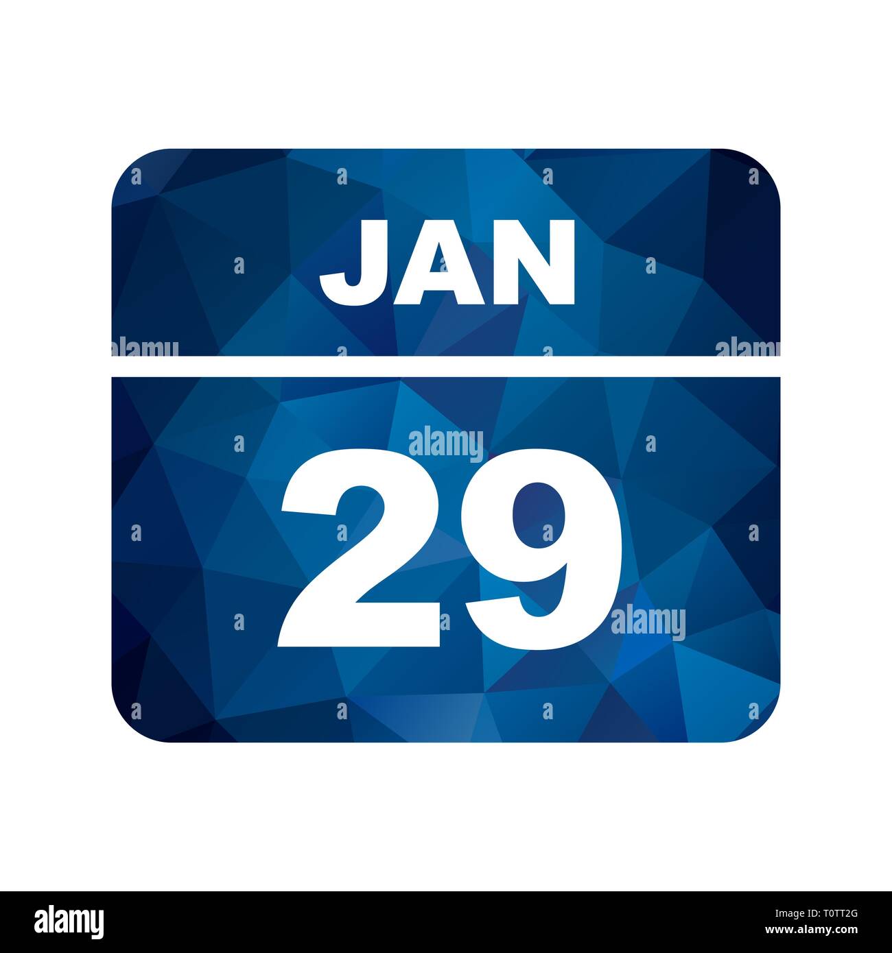 29 gennaio data in un unico giorno calendario Foto Stock