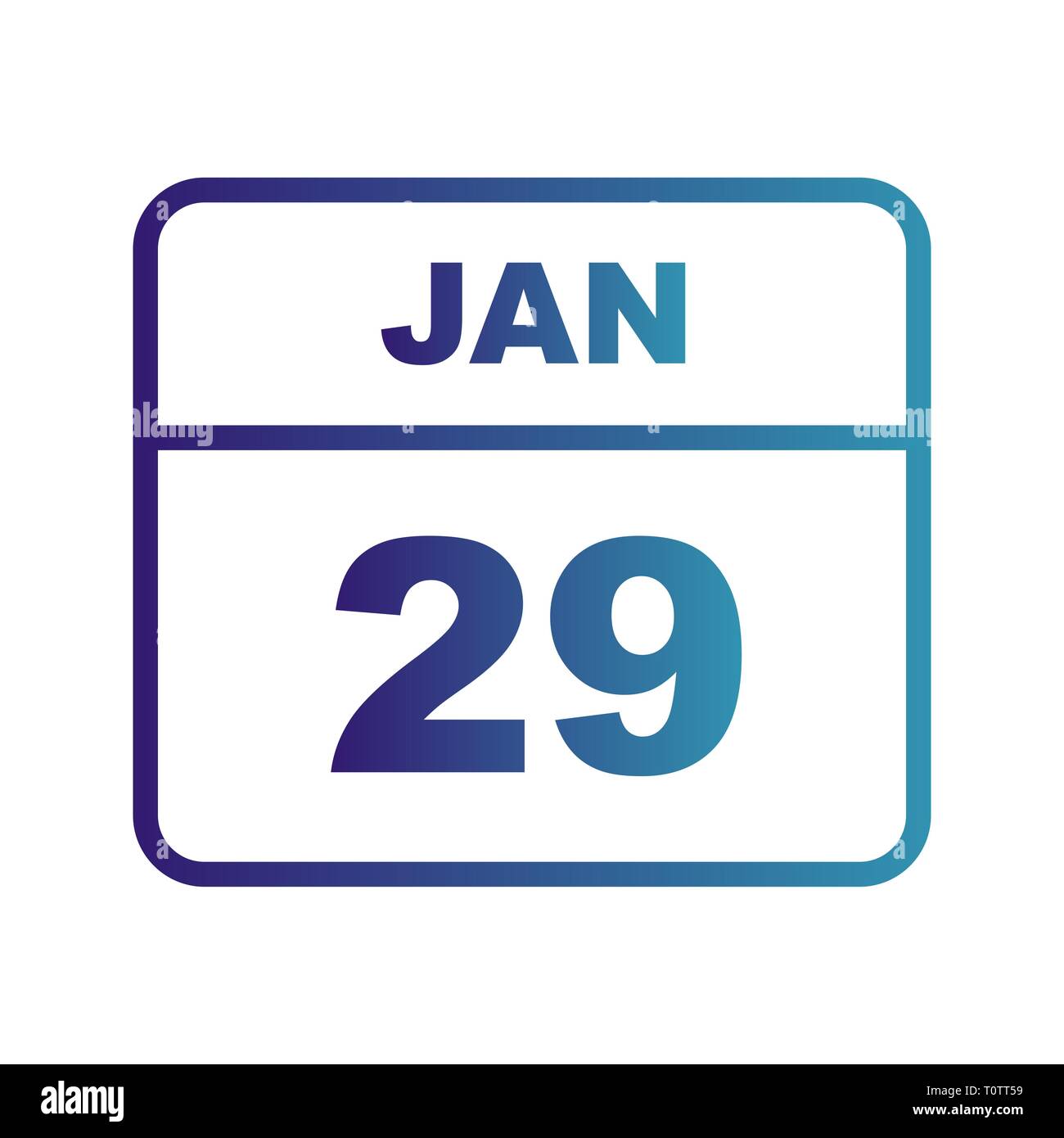 29 gennaio data in un unico giorno calendario Foto Stock