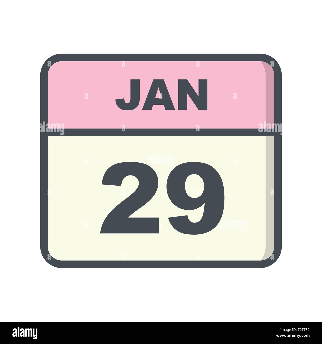 29 gennaio data in un unico giorno calendario Foto Stock