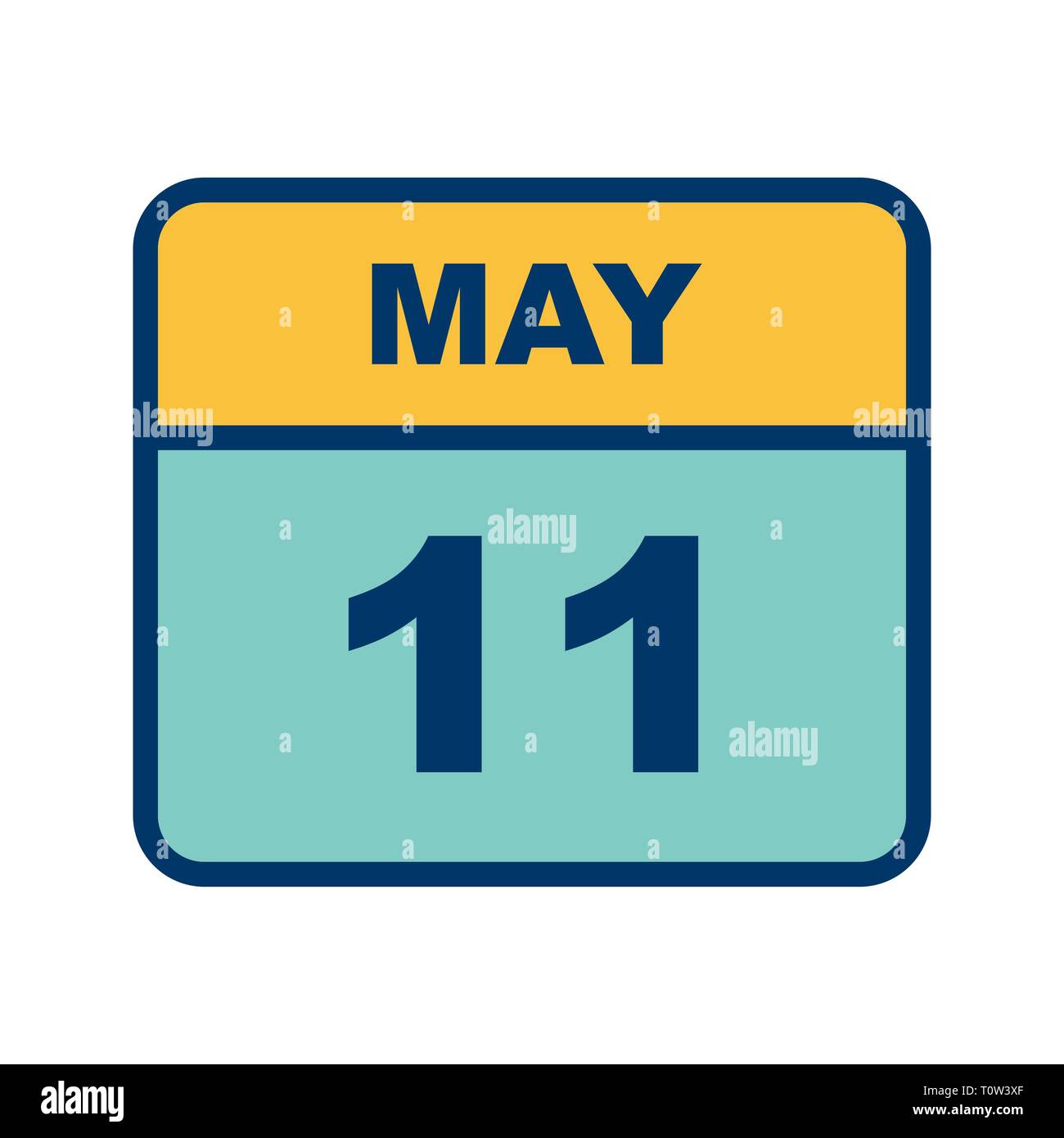 Il 11 maggio Data in un unico giorno calendario Foto Stock