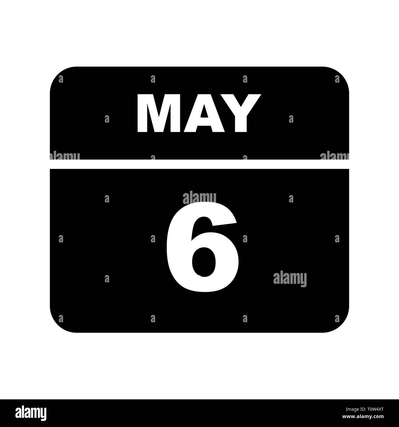 Il 6 maggio la data in un singolo giorno calendario Foto Stock