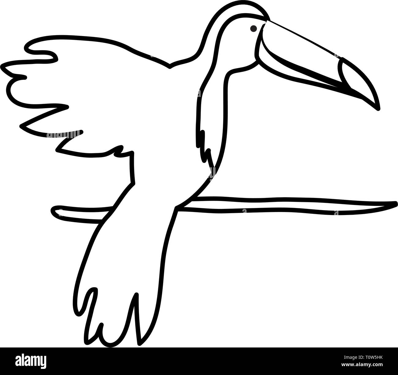 Toucan uccelli esotici icona illustrazione vettoriale design Illustrazione Vettoriale