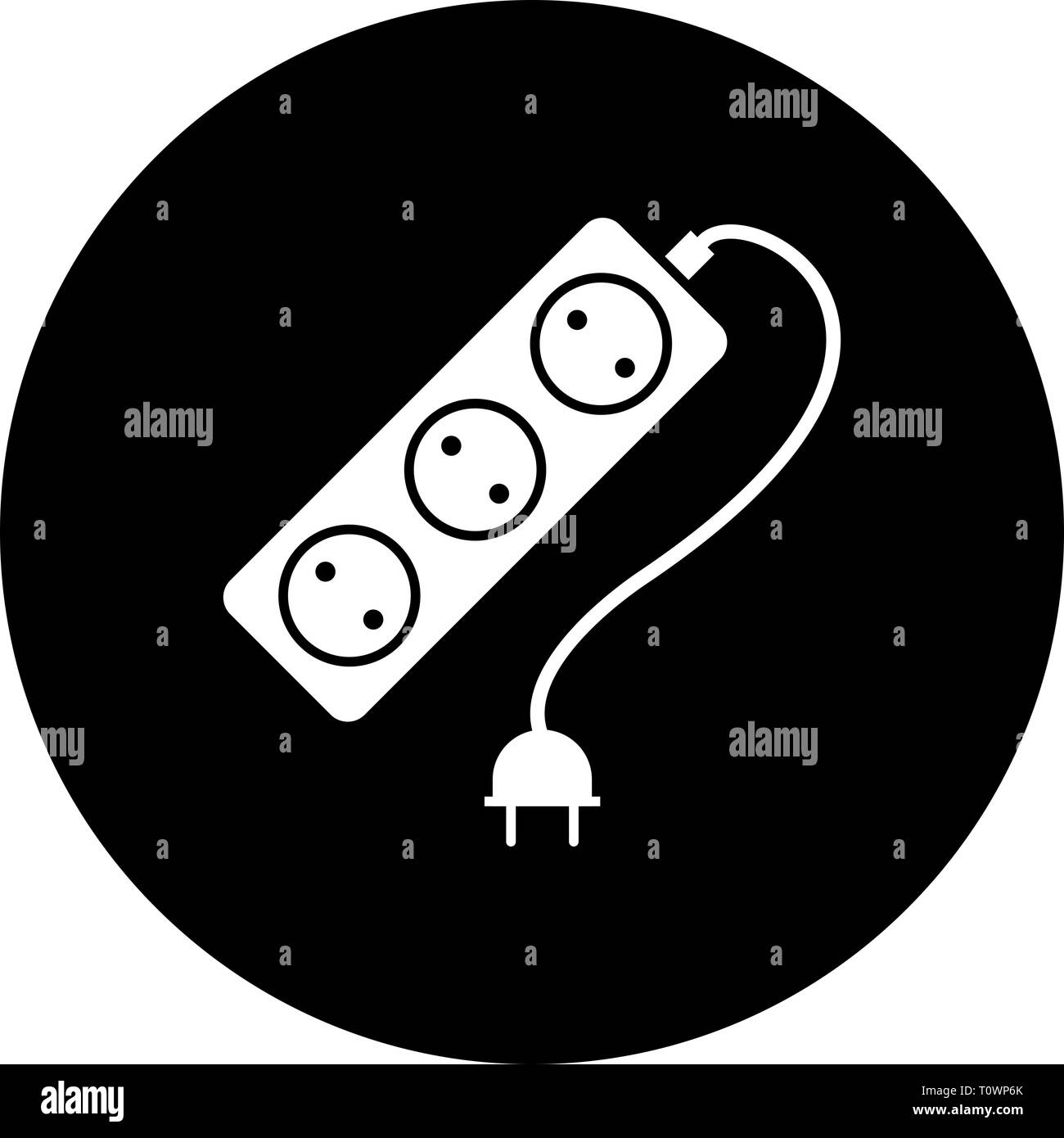 Immagine che mostra il cavo di prolunga icona Foto Stock