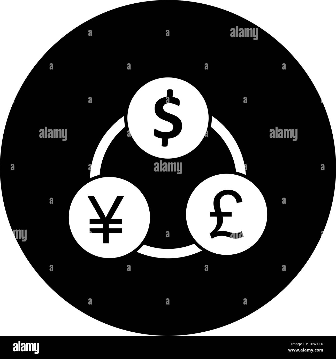 Illustrazione di denaro Icona di flusso Foto Stock