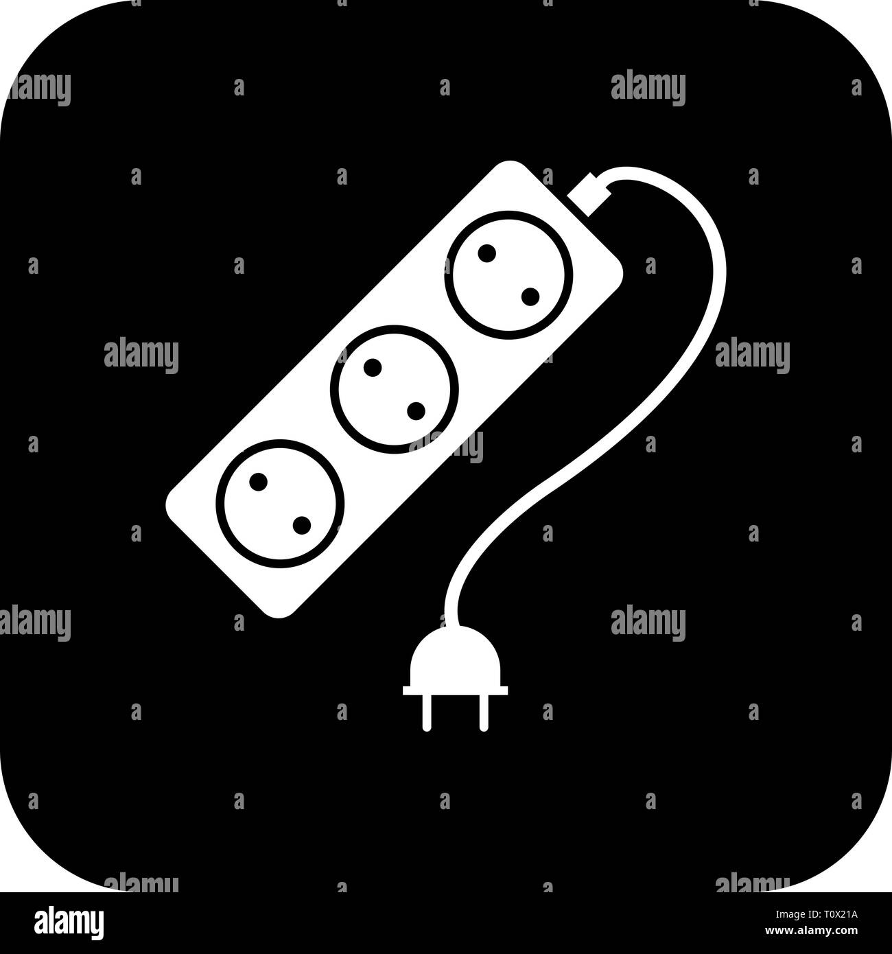 Immagine che mostra il cavo di prolunga icona Foto Stock