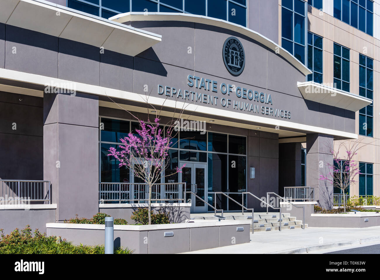 Lo stato della Georgia Dipartimento dei Servizi Umani edificio in Lawrenceville, Georgia. (USA) Foto Stock