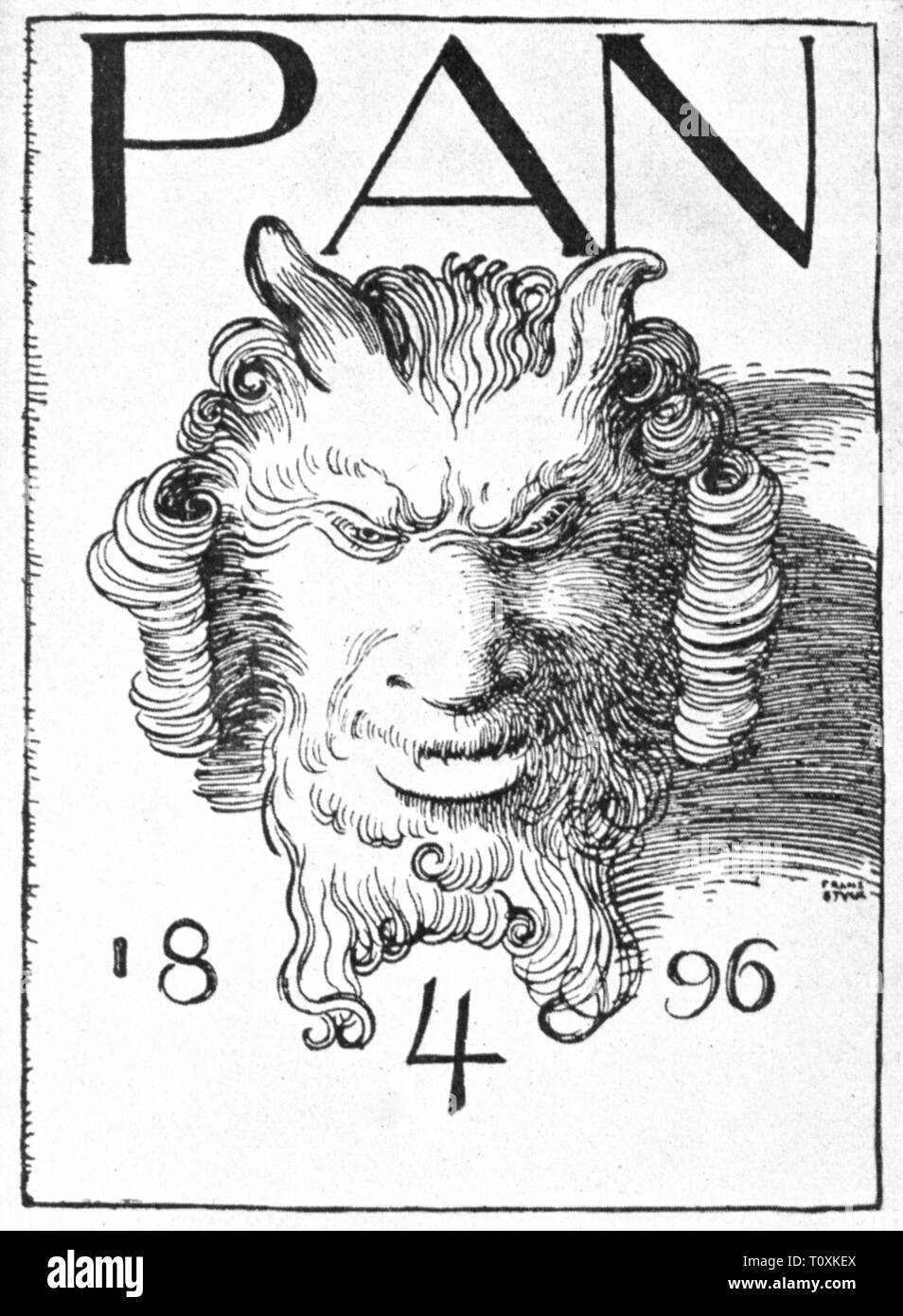 Premere il tasto / media, riviste, 'Panoramica', front page, editor: Otto Julius Bierbaum (1865 - 1910) / Giulio Meier-Graefe (1867 - 1935), il disegno di Franz von Stuck, libro 4, Berlino, 1896, Germania, Impero Tedesco, grafica, grafica, titolo, titoli, colophon, script, Script, belle arti, arte, art magazine, Art Nouveau, Jugendstil, Meier - Graefe, secolo XIX, premere, presse, editor, editor prenota, libri, storico, storico Additional-Rights-Clearance-Info-Not-Available Foto Stock Premere il tasto / media, riviste, 'Panoramica', front page, editor: Otto Julius Bierbaum (1865 - 1910) / Giulio Meier-Graefe (1867 - 1935), il disegno di Franz von Stuck, libro 4, Berlino, 1896, Germania, Impero Tedesco, grafica, grafica, titolo, titoli, colophon, script, Script, belle arti, arte, art magazine, Art Nouveau, Jugendstil, Meier - Graefe, secolo XIX, premere, presse, editor, editor prenota, libri, storico, storico Additional-Rights-Clearance-Info-Not-Available Foto Stock