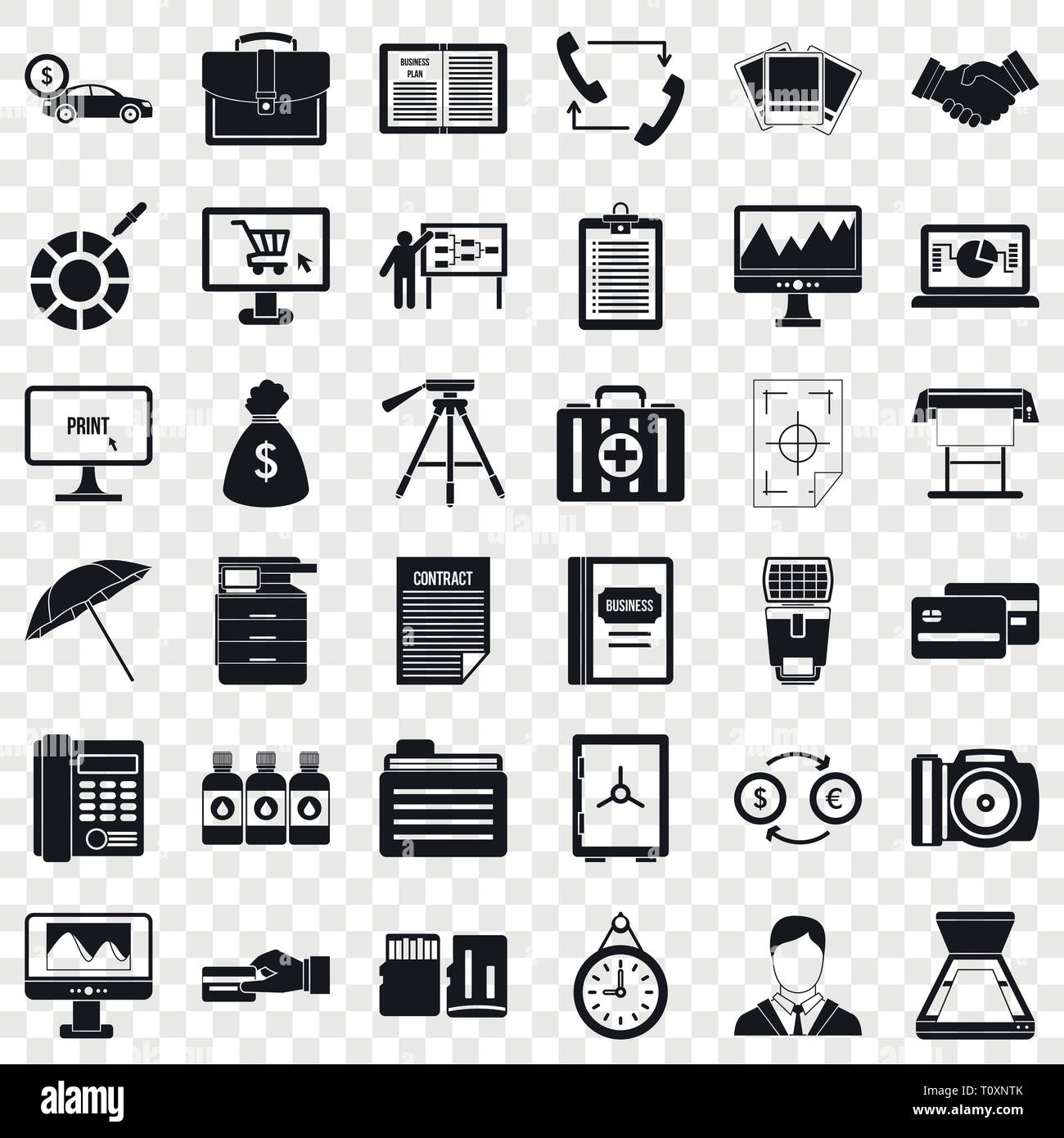 Dipartimento di set di icone, stile semplice Illustrazione Vettoriale