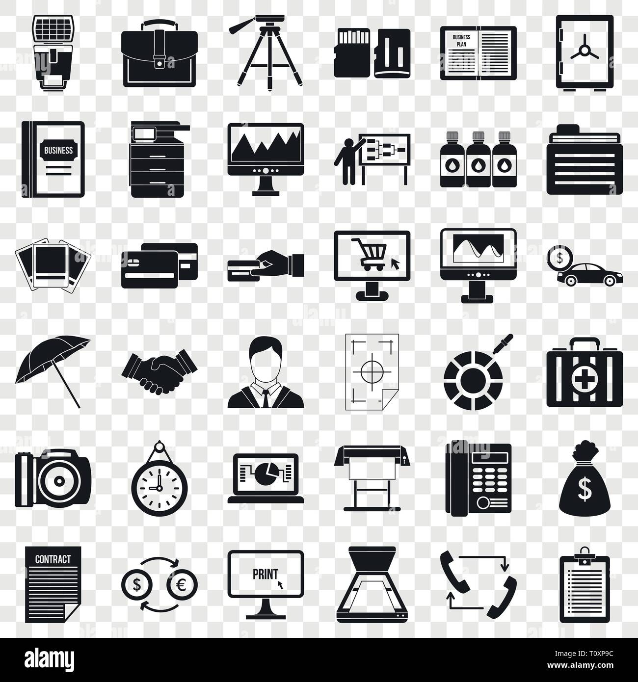Costruzione reparto set di icone, stile semplice Illustrazione Vettoriale