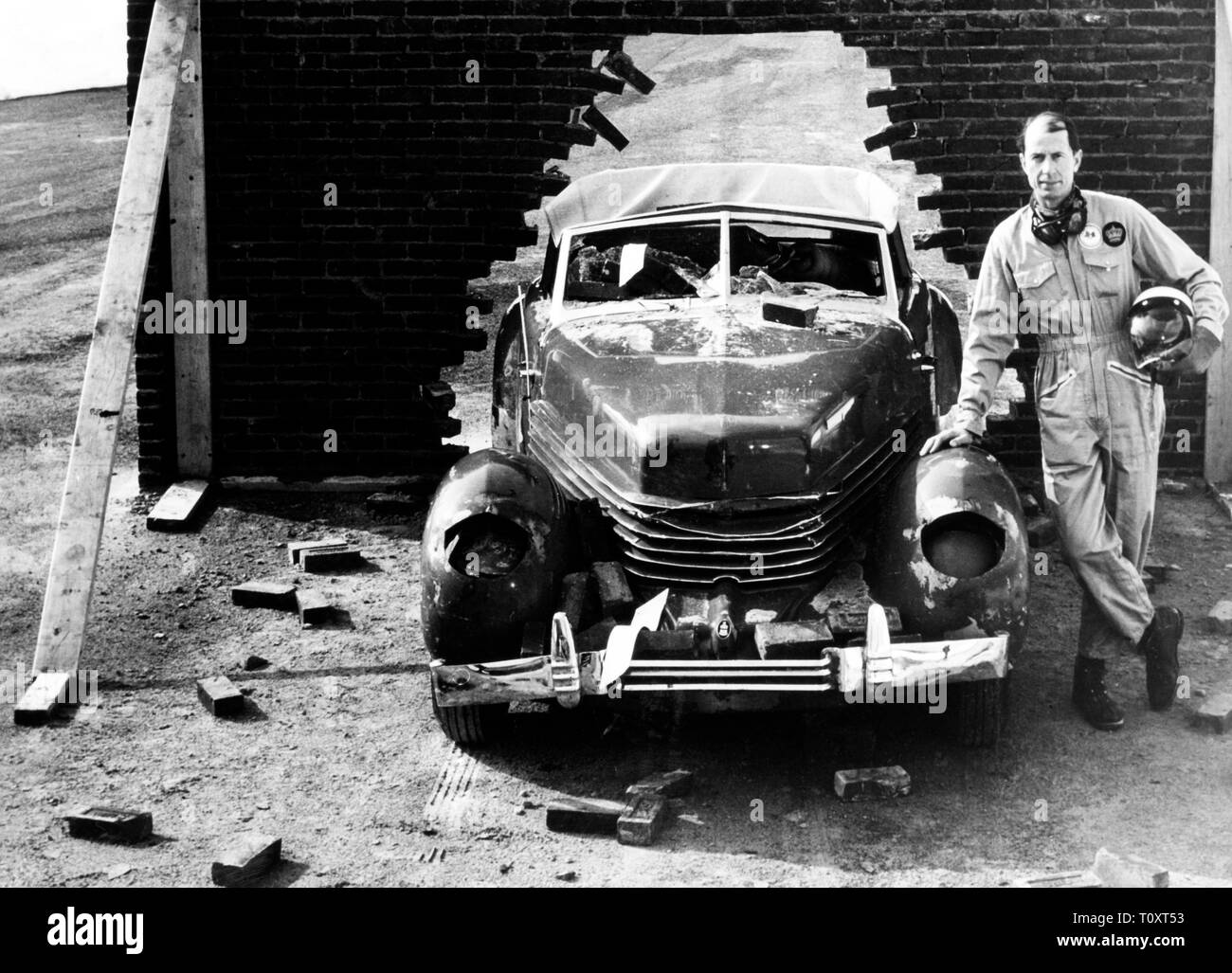 Royalex auto dopo un crash test, 1969 Foto Stock
