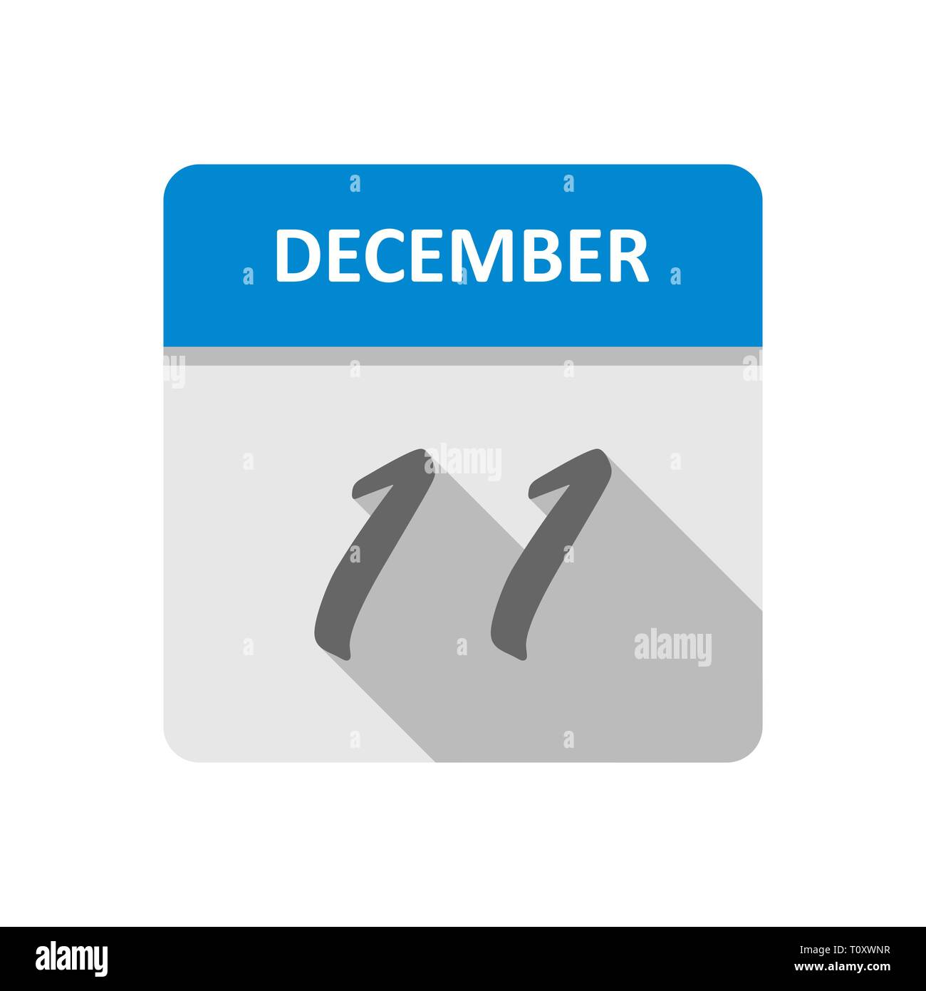 Dicembre undicesimo data su un singolo giorno calendario Foto Stock