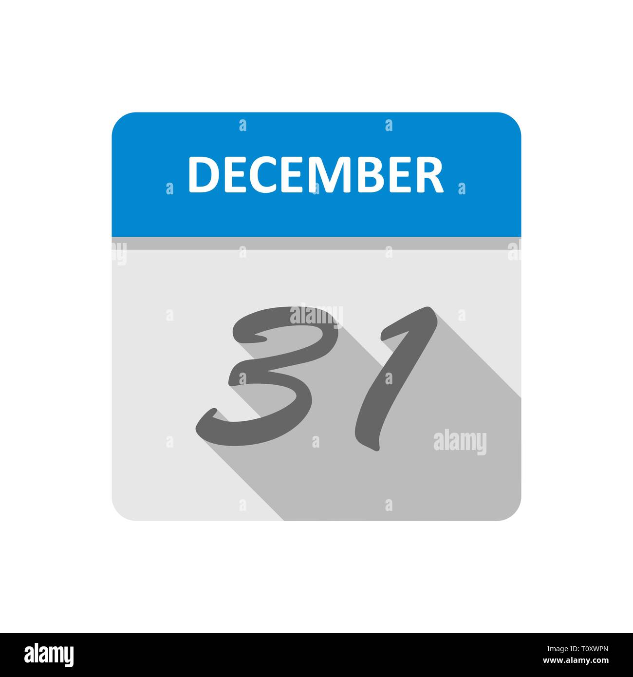 31 dicembre Data in un unico giorno calendario Foto Stock