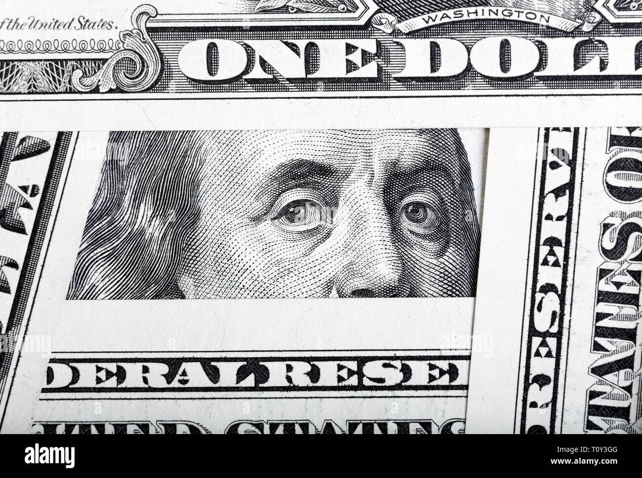 Banconote da cento dollari sfondo. Foto ad alta risoluzione. Foto Stock