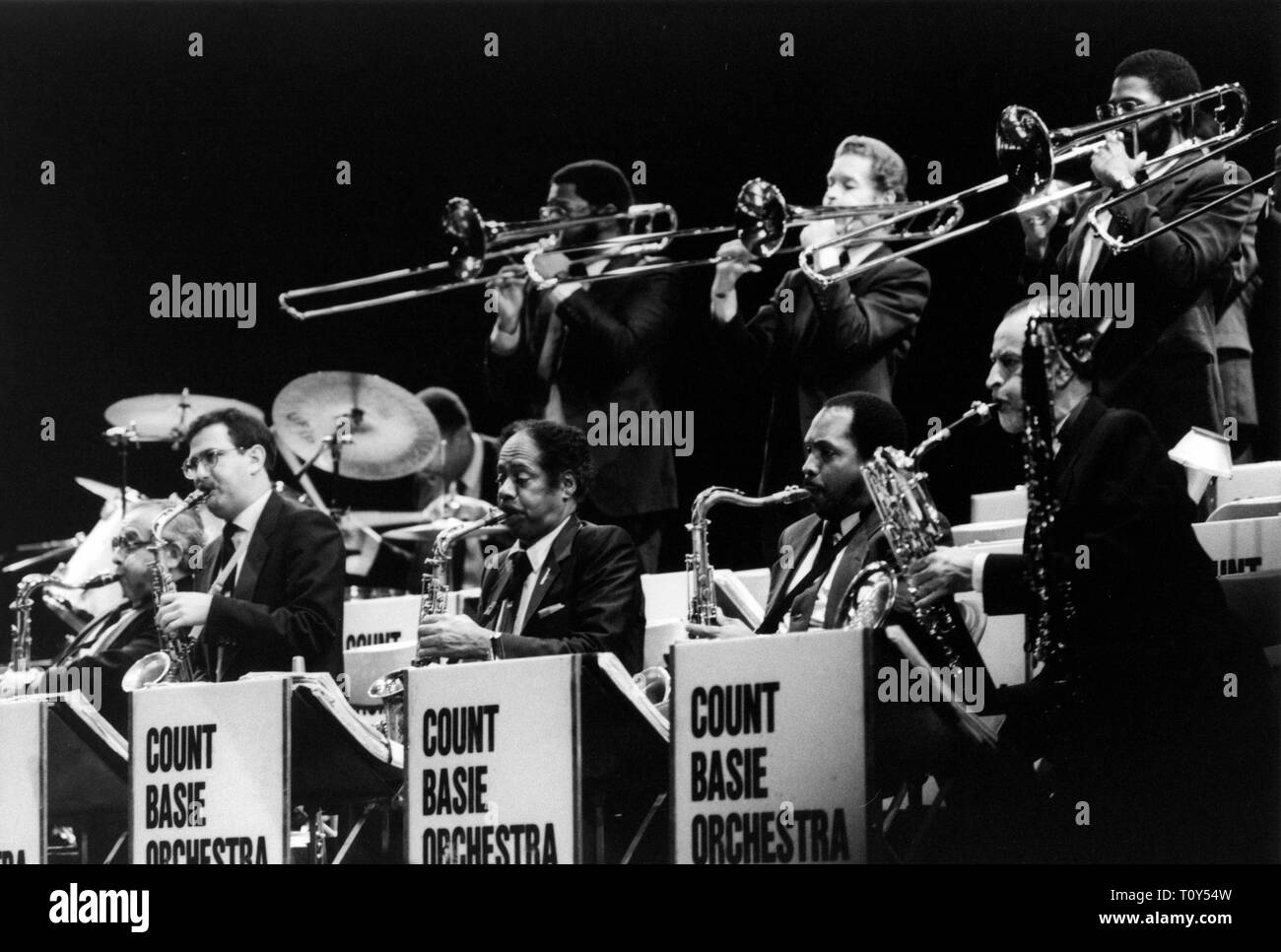 Count Basie Orchestra, Londra, 1990. Autore: Brian Foskett. Foto Stock