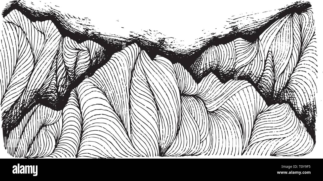 Mano astratto immagine disegnata, incisione, stile grunge textured illustrazioni vettoriali Illustrazione Vettoriale