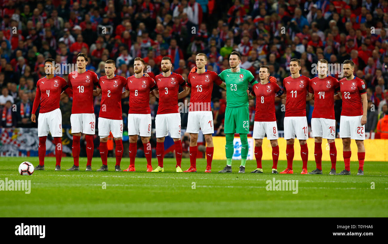 Londra, Regno Unito. 22 mar 2019. Repubblica ceca durante il Campionato Europeo 2020 qualifica tra Inghilterra e Repubblica ceca allo stadio di Wembley a Londra, Inghilterra il 22 Mar 2019 Credit: Azione Foto Sport/Alamy Live News Foto Stock