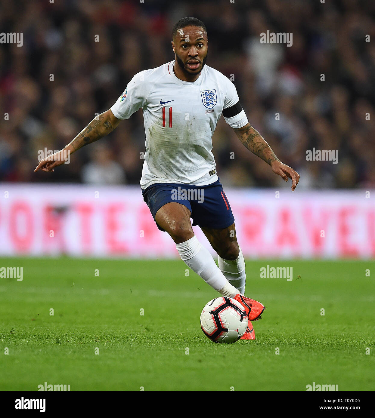 RAHEEM STERLING, Inghilterra, INGHILTERRA V REPUBBLICA CECA, campionato europeo qualifica, 2019 Foto Stock