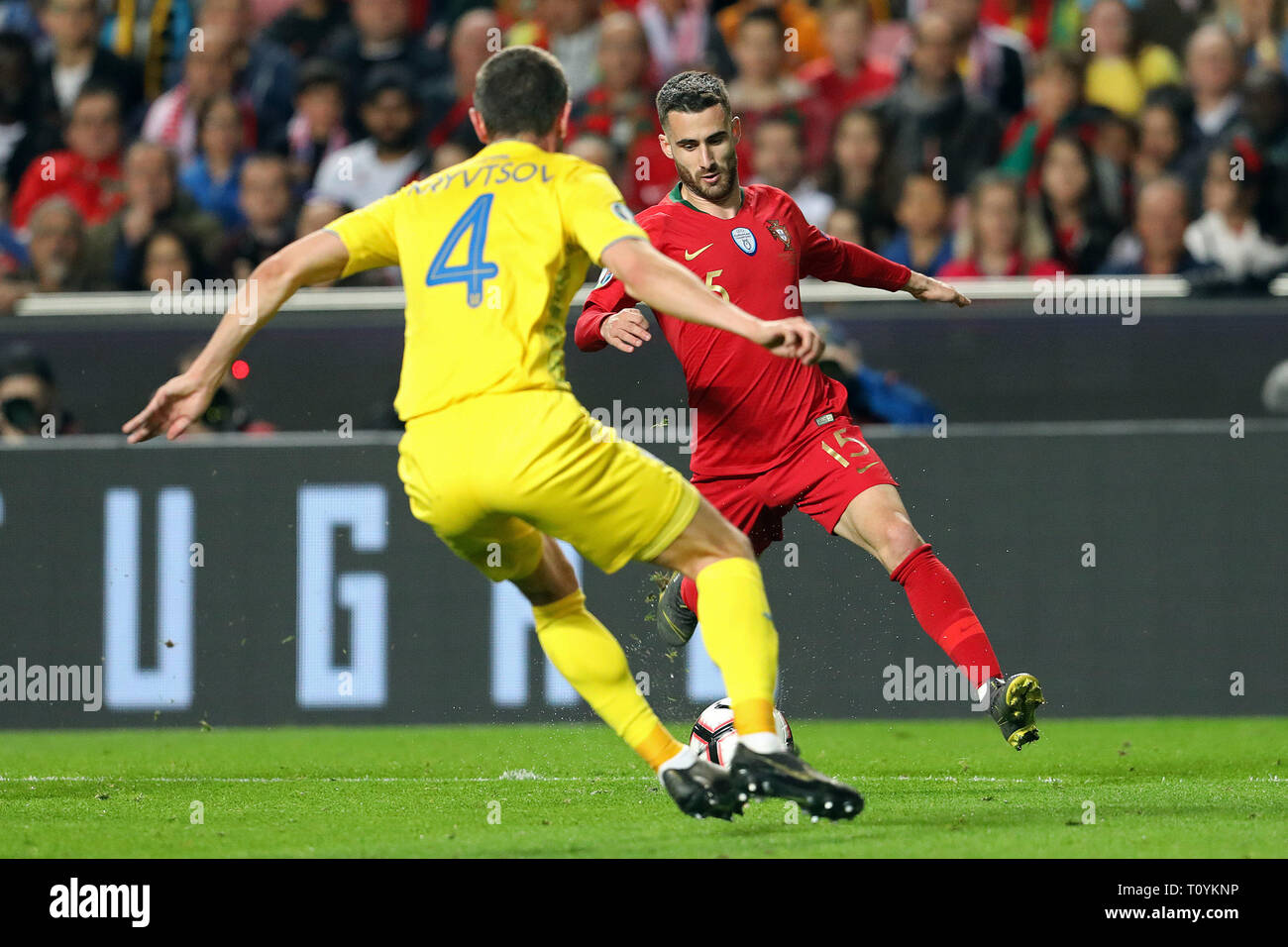 Lisbona, Portogallo. 22 Mar, 2019. Rafa Silva del Portogallo in azione durante le qualificazioni - Gruppo B di Euro 2020 partita di calcio tra il Portogallo vs Ucraina. Credito: David Martins SOPA/images/ZUMA filo/Alamy Live News Foto Stock