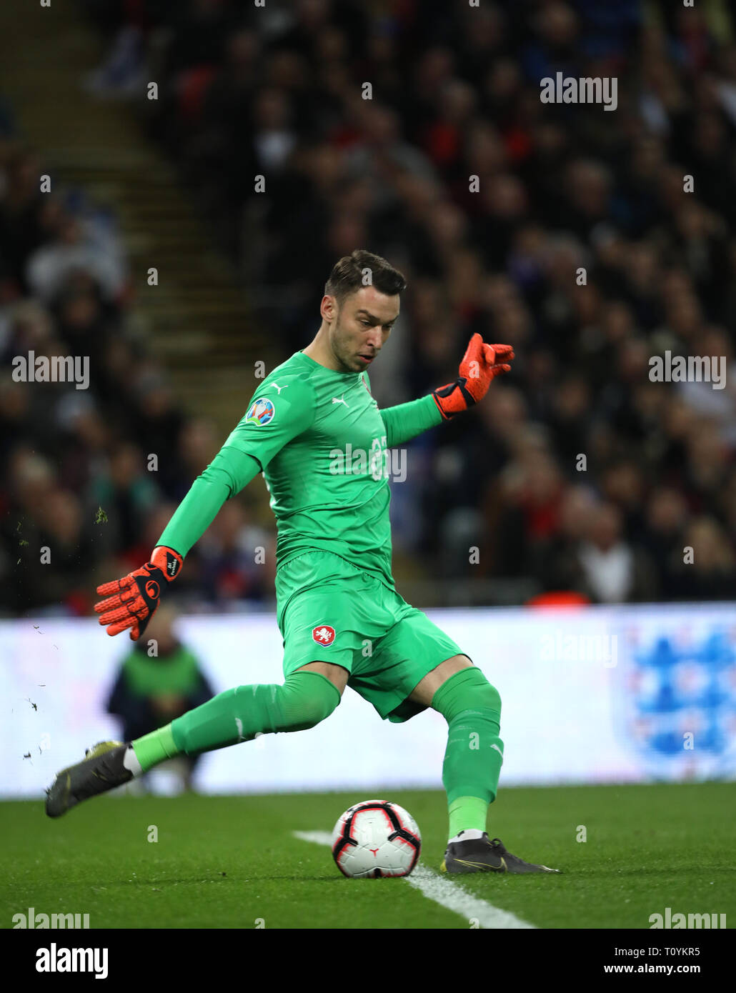 Peterborough, Regno Unito. 22 Mar, 2019. Jiri Pavlenka (CR) Inghilterra v Repubblica Ceca EUFA Euro 2020 il qualificatore, allo Stadio di Wembley, Regno Unito il 22 marzo 2019. **Solo uso editoriale, è richiesta una licenza per uso commerciale. Nessun uso in scommesse, giochi o un singolo giocatore/club/league pubblicazioni** Credito: Paolo Marriott/Alamy Live News Foto Stock