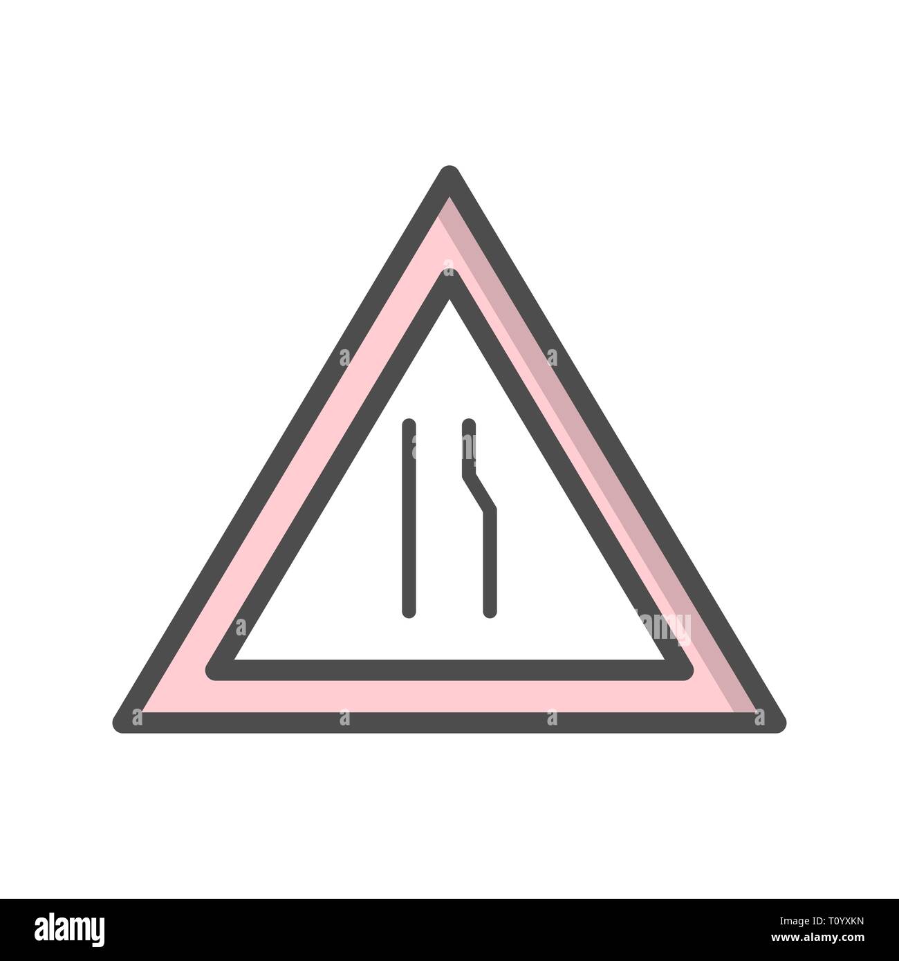 Immagine che mostra la strada a doppia carreggiata Icona Avanti Foto Stock