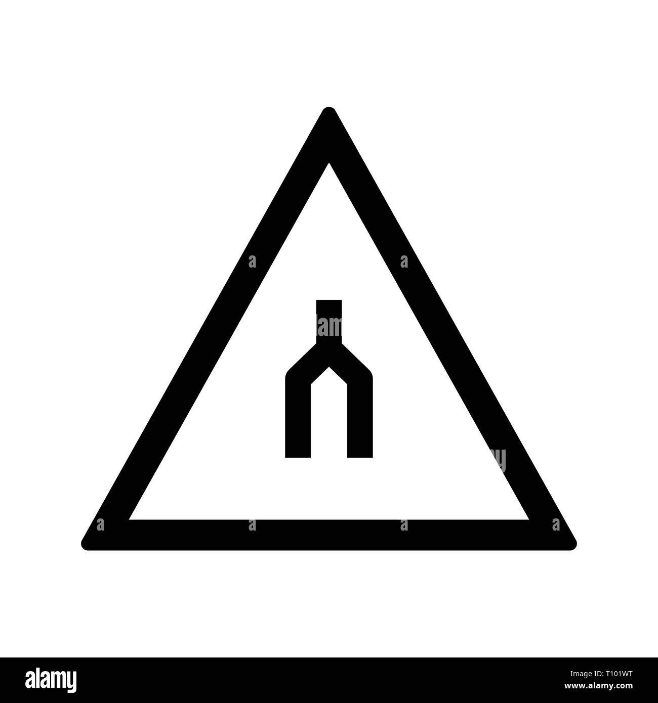 Immagine che mostra la strada a doppia carreggiata termina strada icona Segno Foto Stock