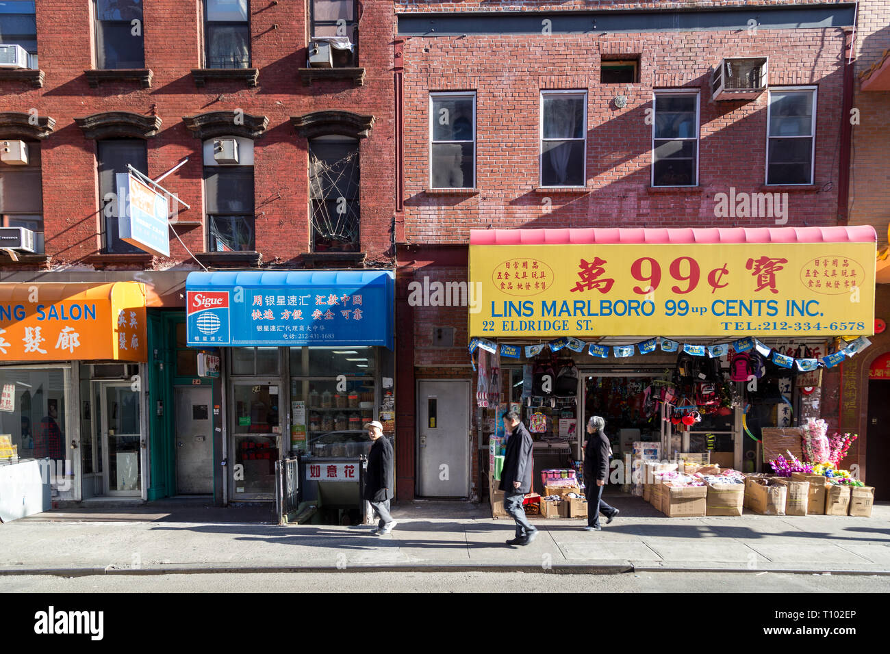 Il quartiere di Chinatown in New York City Foto Stock