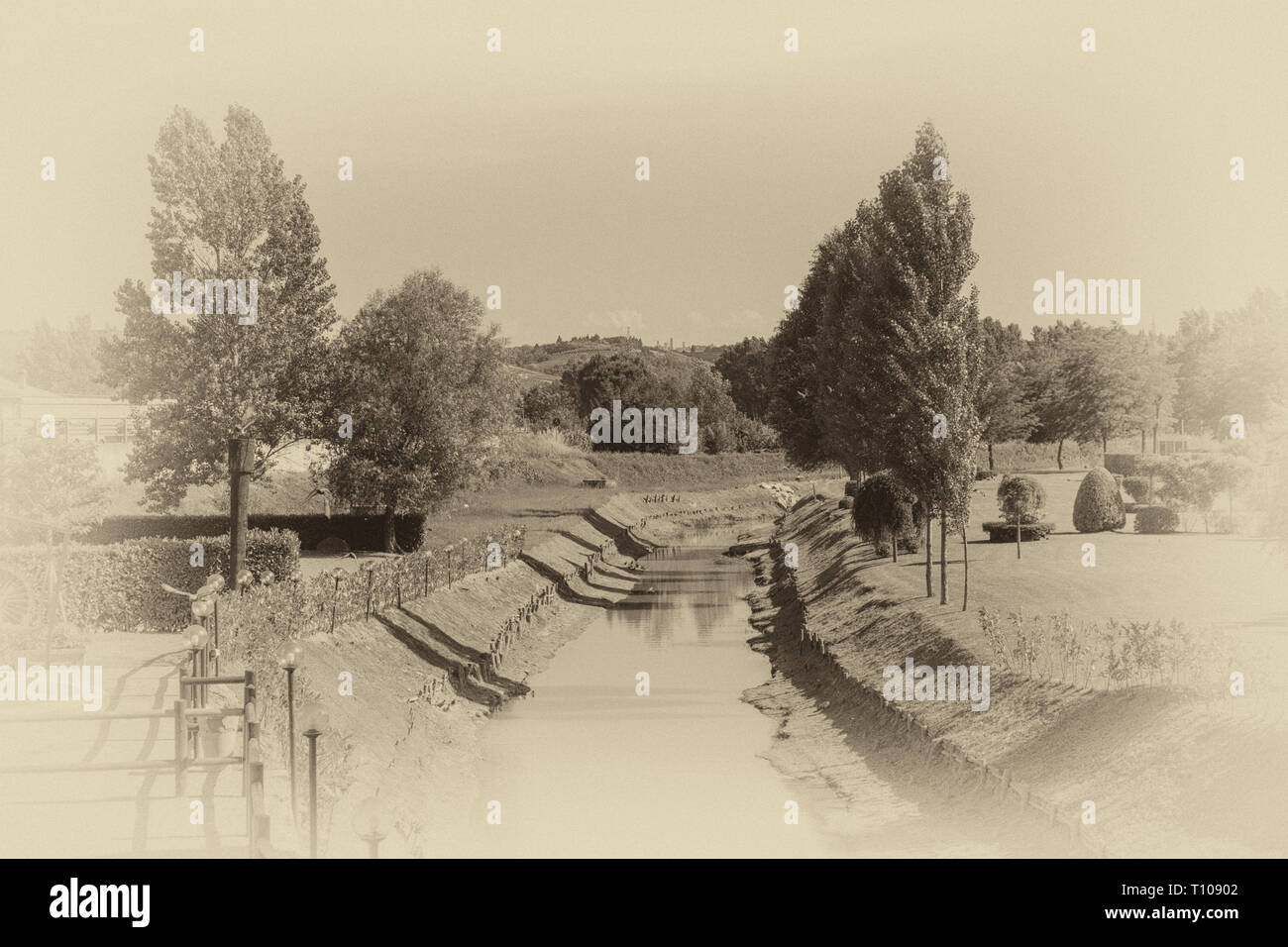 Certaldo, una città e comune della Toscana, Italia, nella Città Metropolitana di Firenze, nel mezzo della Valdelsa. Foto Stock
