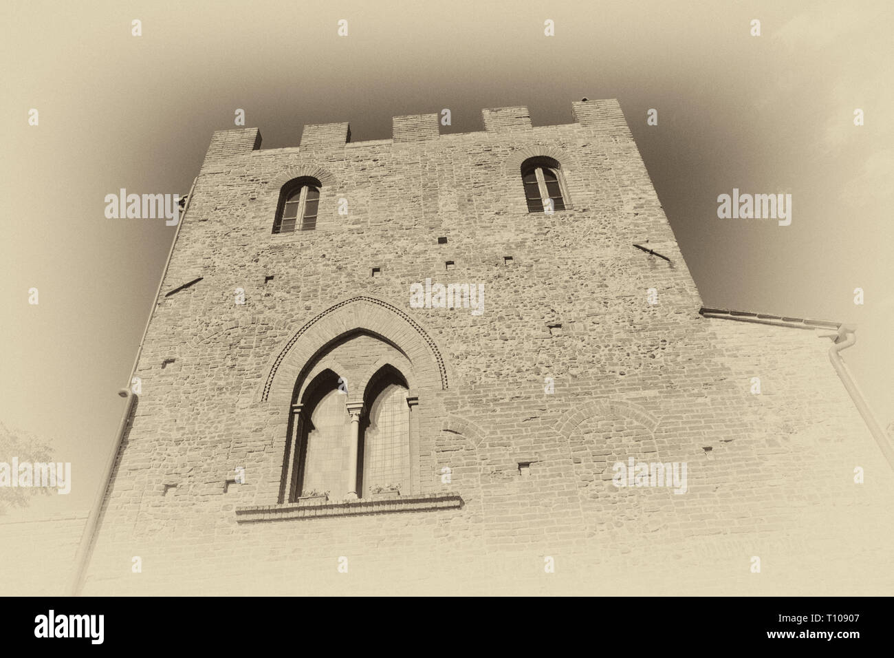 Certaldo, una città e comune della Toscana, Italia, nella Città Metropolitana di Firenze, nel mezzo della Valdelsa. Foto Stock