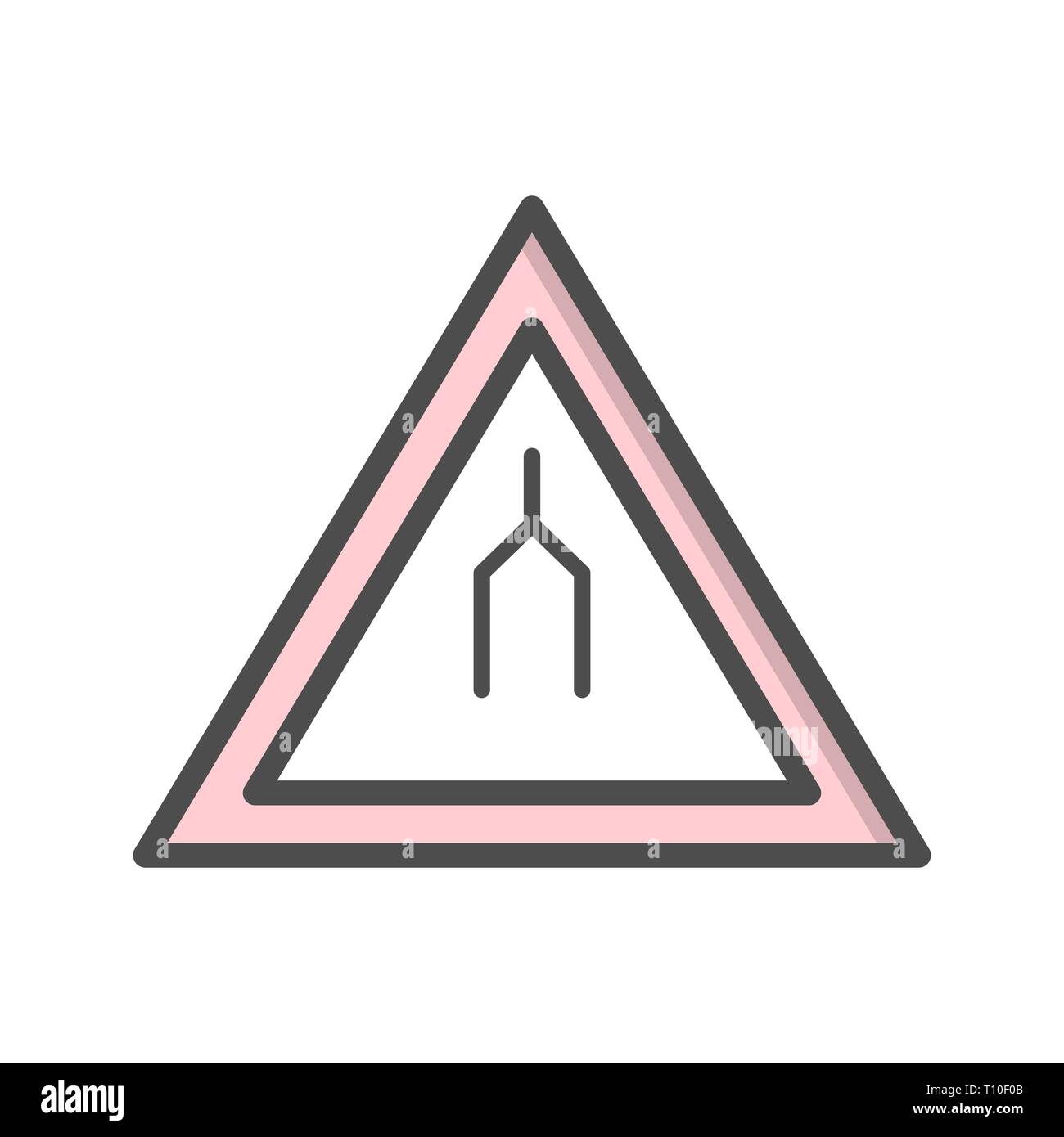 Immagine che mostra la strada a doppia carreggiata termina strada icona Segno Foto Stock