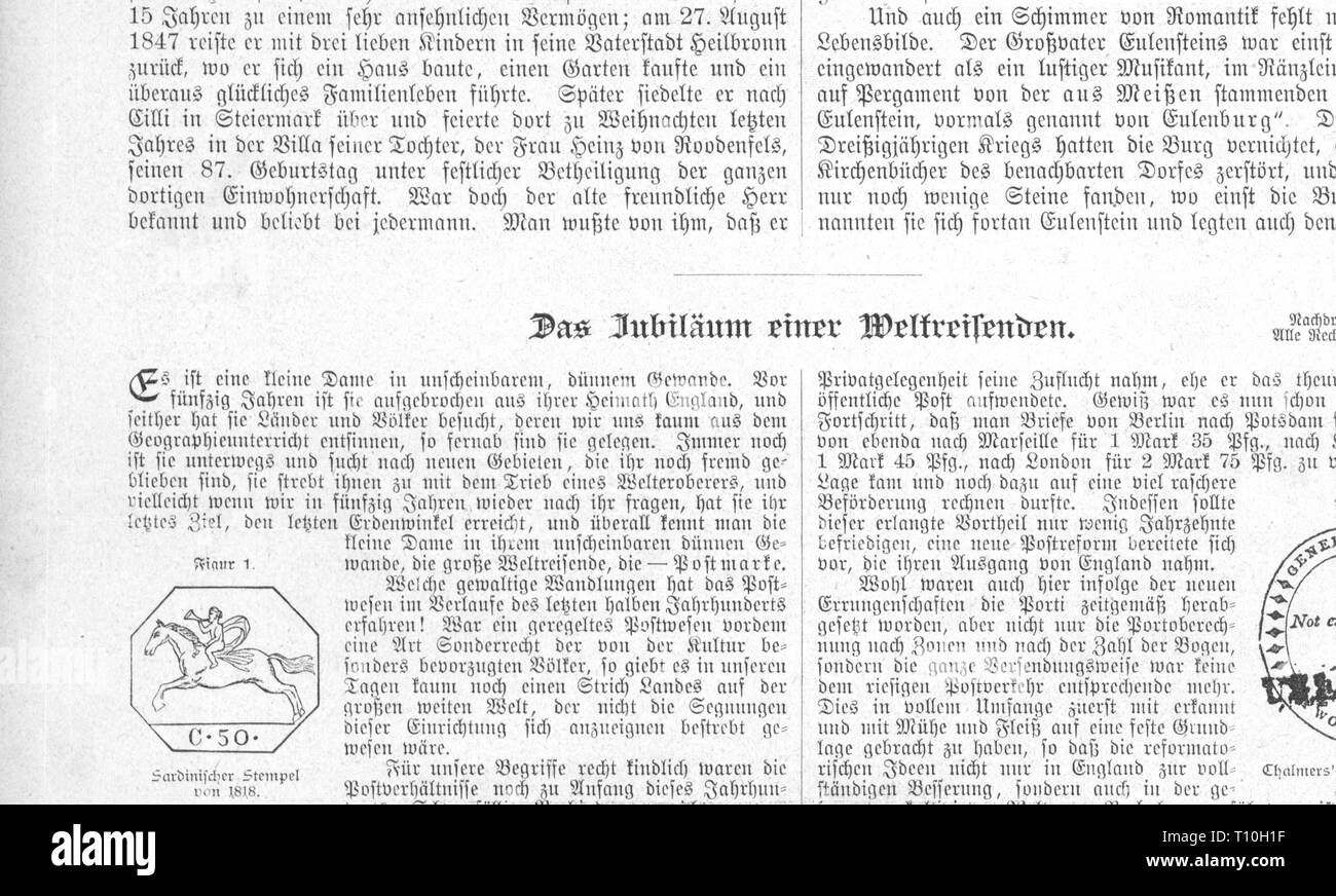 Mail, farà fede il timbro postale, Italia, Regno di Sardegna, 1818, Additional-Rights-Clearance-Info-Not-Available Foto Stock