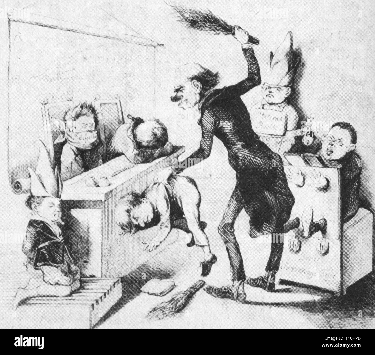 Eventi, giri 1848 - 1849, Germania, 'Die unartigen Kinder" (bambini cattivi), disegno, 1849, artista del diritto d'autore non deve essere cancellata Foto Stock