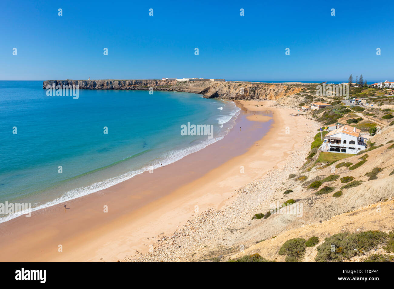 Spiaggia di Mareta Sagres spiaggia Praia da Mareta Sagres Algarve Portogallo UE Europa Foto Stock