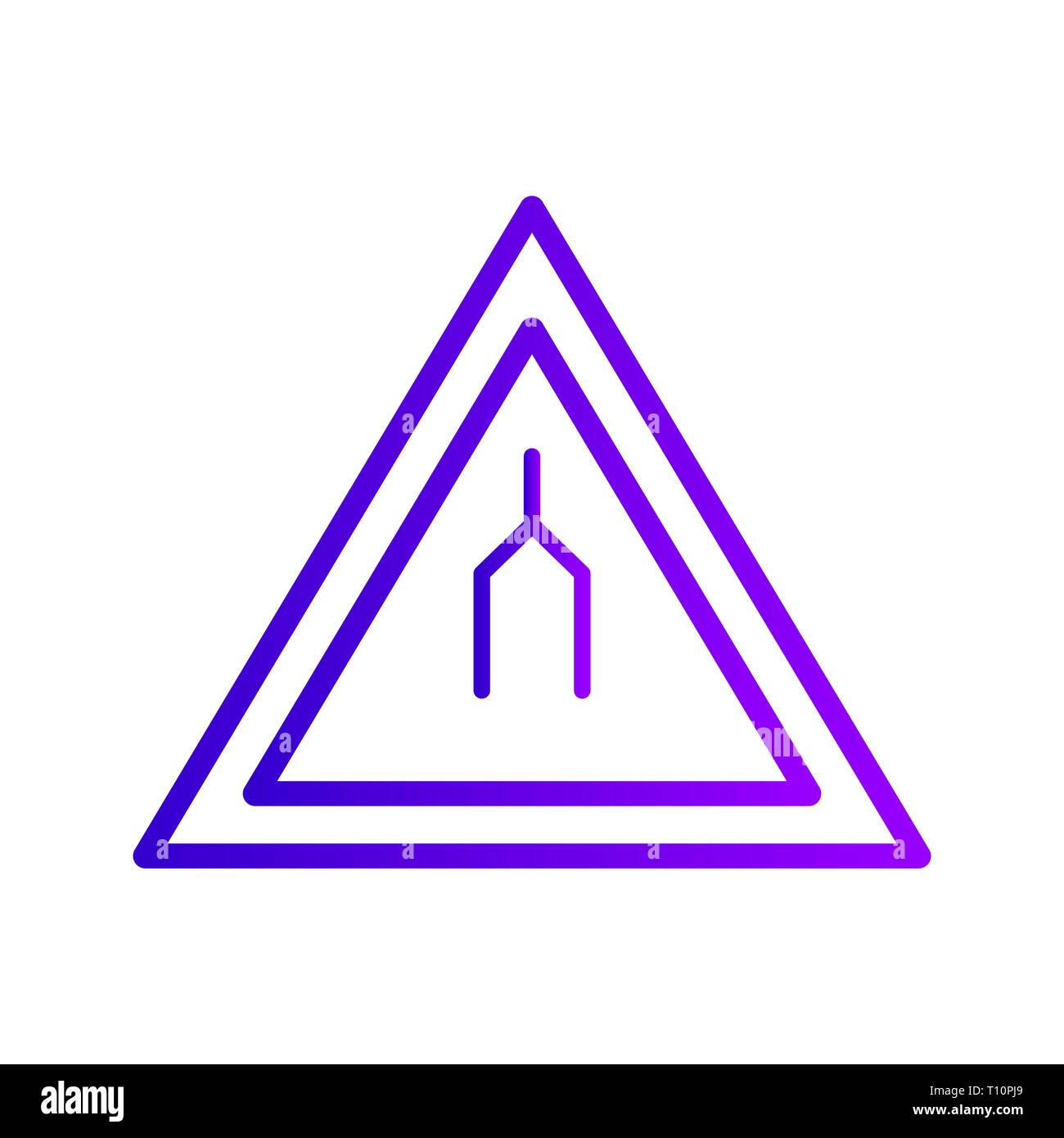 Immagine che mostra la strada a doppia carreggiata termina strada icona Segno Foto Stock