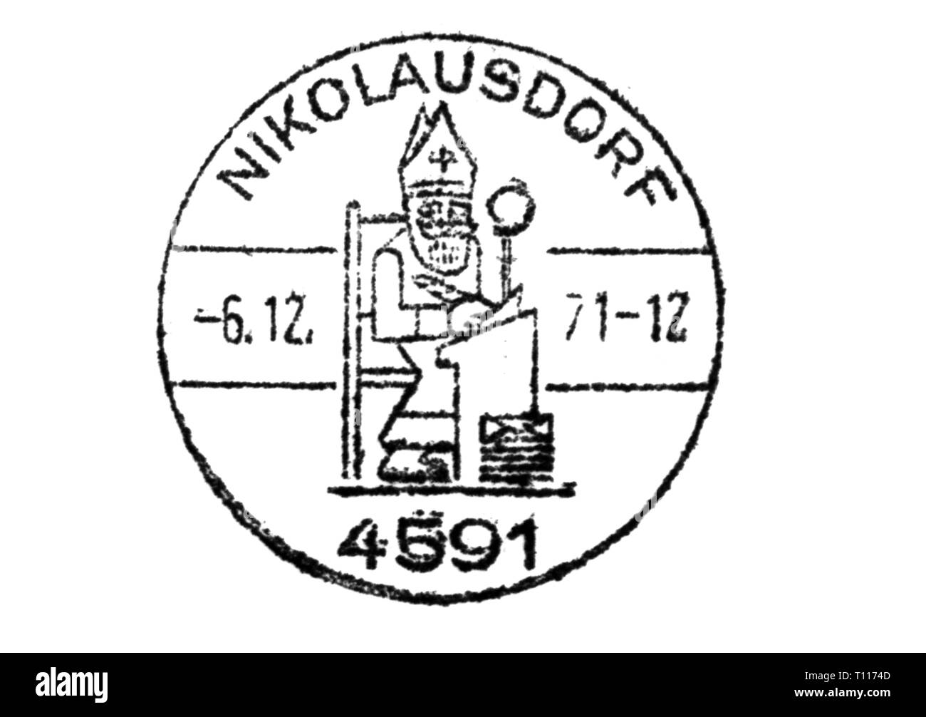 Mail / post, Buste e cartoline, Lettera con timbro postale da Nikolausdorf, 6.12.1971, Additional-Rights-Clearance-Info-Not-Available Foto Stock