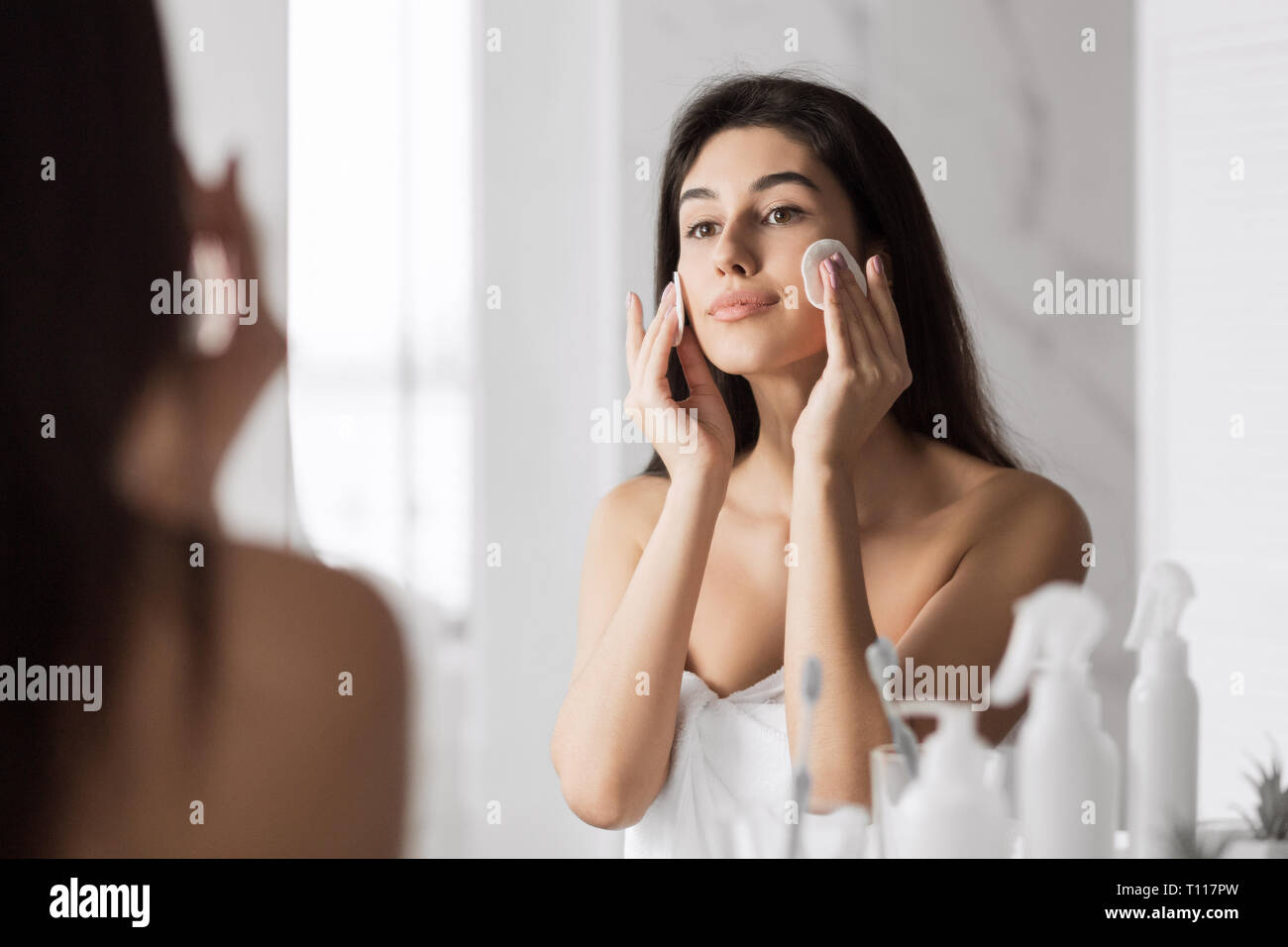 La pulizia per una pelle sana nozione Foto Stock