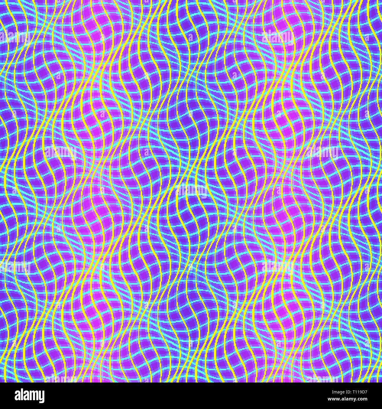 Andamento ondulato con illusione ottica di movimento. Op Art background Illustrazione Vettoriale