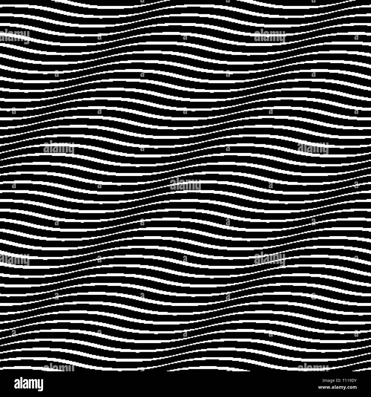 Seamless ondulata. Illusione ottica di movimento. Linee lisce sfondo Illustrazione Vettoriale