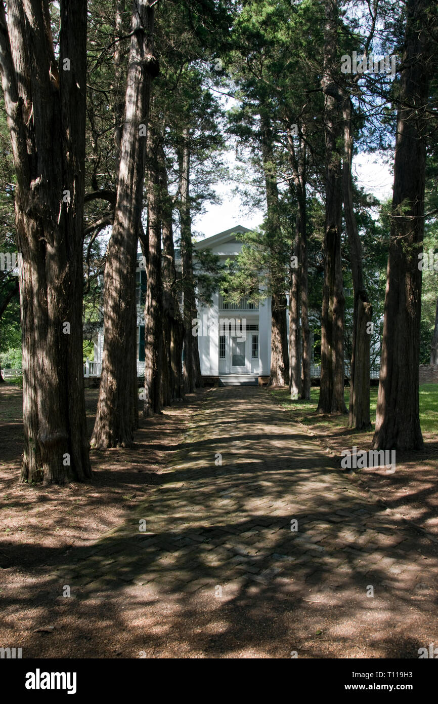 Rowan Oak, l'anteguerra, Revival Greco home del vincitore del Premio Nobel, autore William Faulkner, a Oxford, Mississippi. Foto Stock