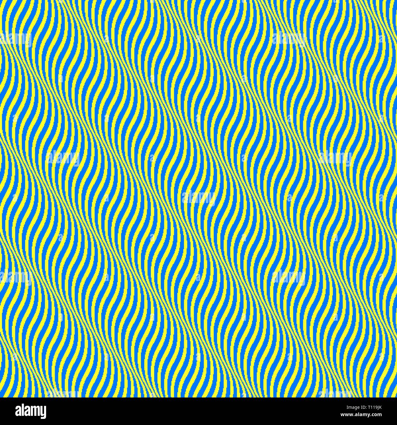 Andamento ondulato con illusione ottica di movimento. Op Art background Illustrazione Vettoriale