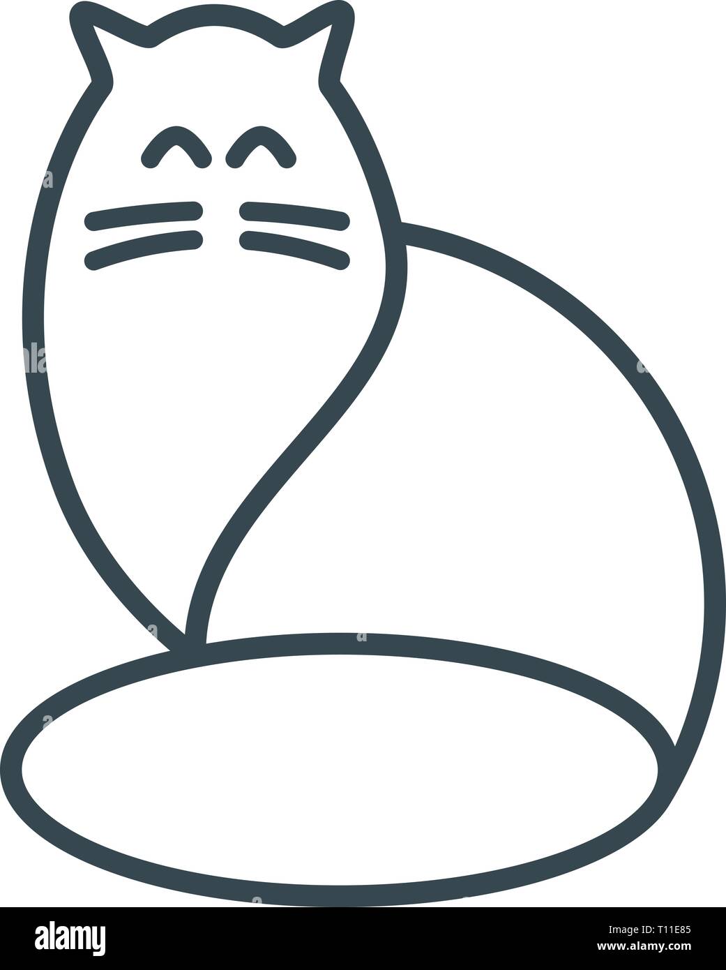 Semplice gatto stilizzato di cerchi geometrici e linee. Logo astratto  Immagine e Vettoriale - Alamy