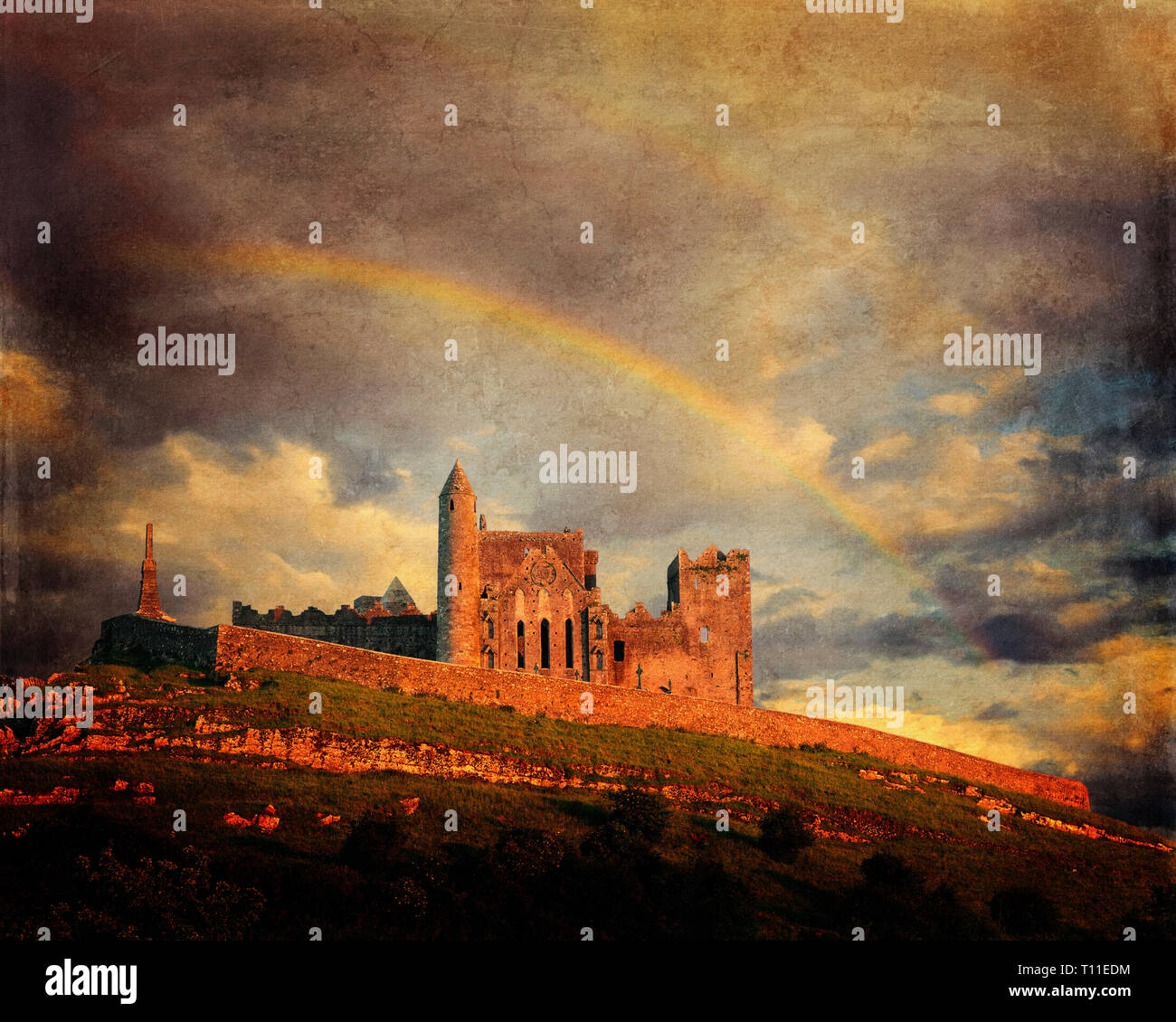 Arte: Rocca di Cashel, Co. Tipperary, Repubblica di Irlanda Foto Stock