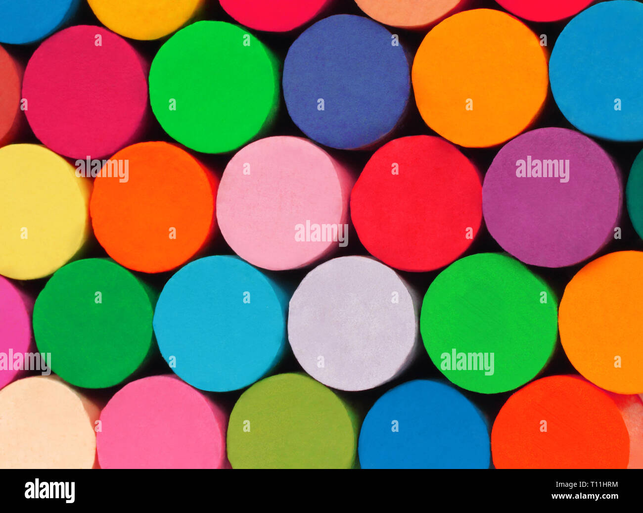 Olio di colore pastello sfondo matite close-up Foto Stock