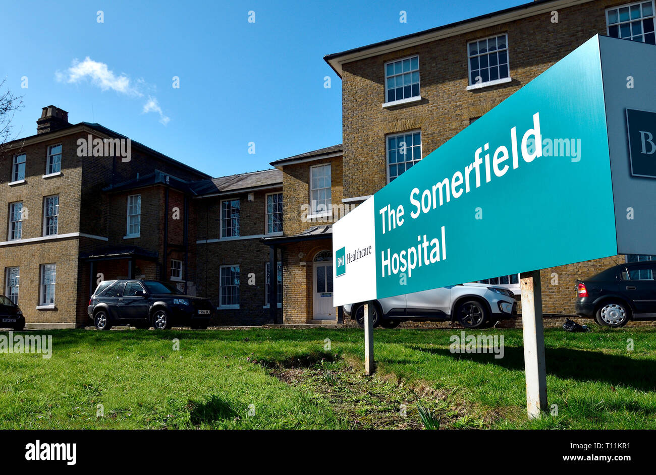 Maidstone Kent, Inghilterra, Regno Unito. Somerfield Hospital - gestito da BMI Healthcare - a causa di chiudere Marzo/Aprile 2019 Foto Stock