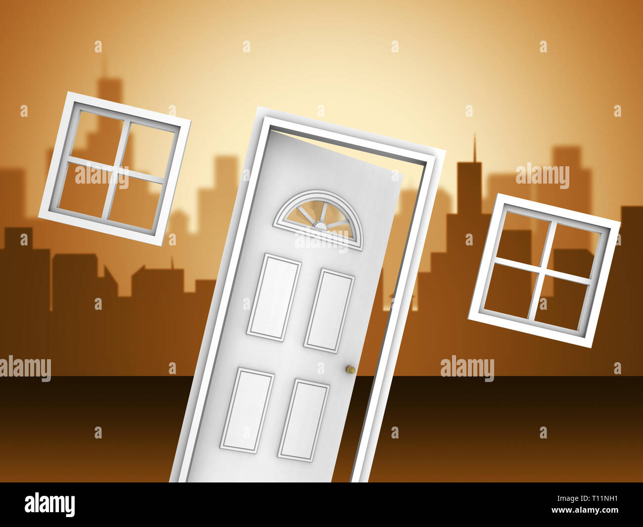 Arizona Real Estate porta icona rappresenta l'acquisto o acquisto attraverso un broker In Az Usa 3d illustrazione Foto Stock