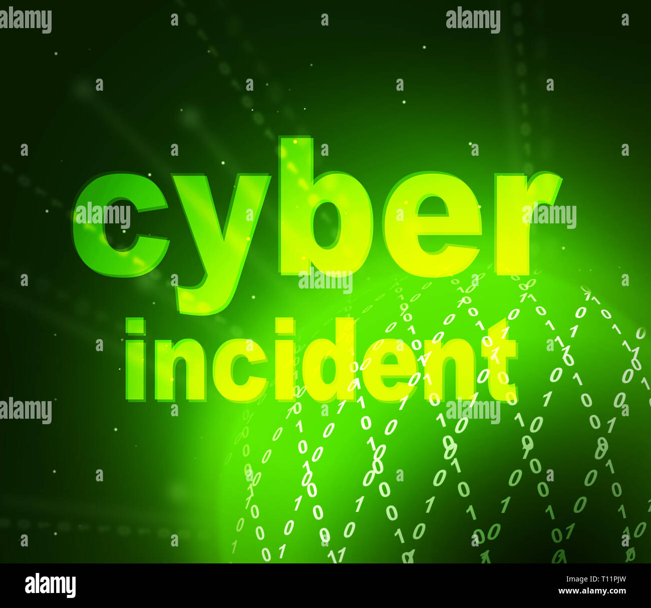 Cyber Incident parole rappresentano vulnerabilità del computer la criminalità e la minaccia. La criminalità informatica virtuale violazione rilevata - 3d illustrazione Foto Stock